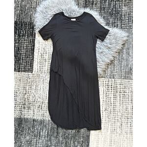 Maurices Womens Plus Size 0 Shirt Dress Black Short Sleeve Pullover Asymmetrical